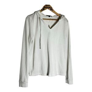 Thread for Thought Women’s White Keyhole Hoodie Top Size Large